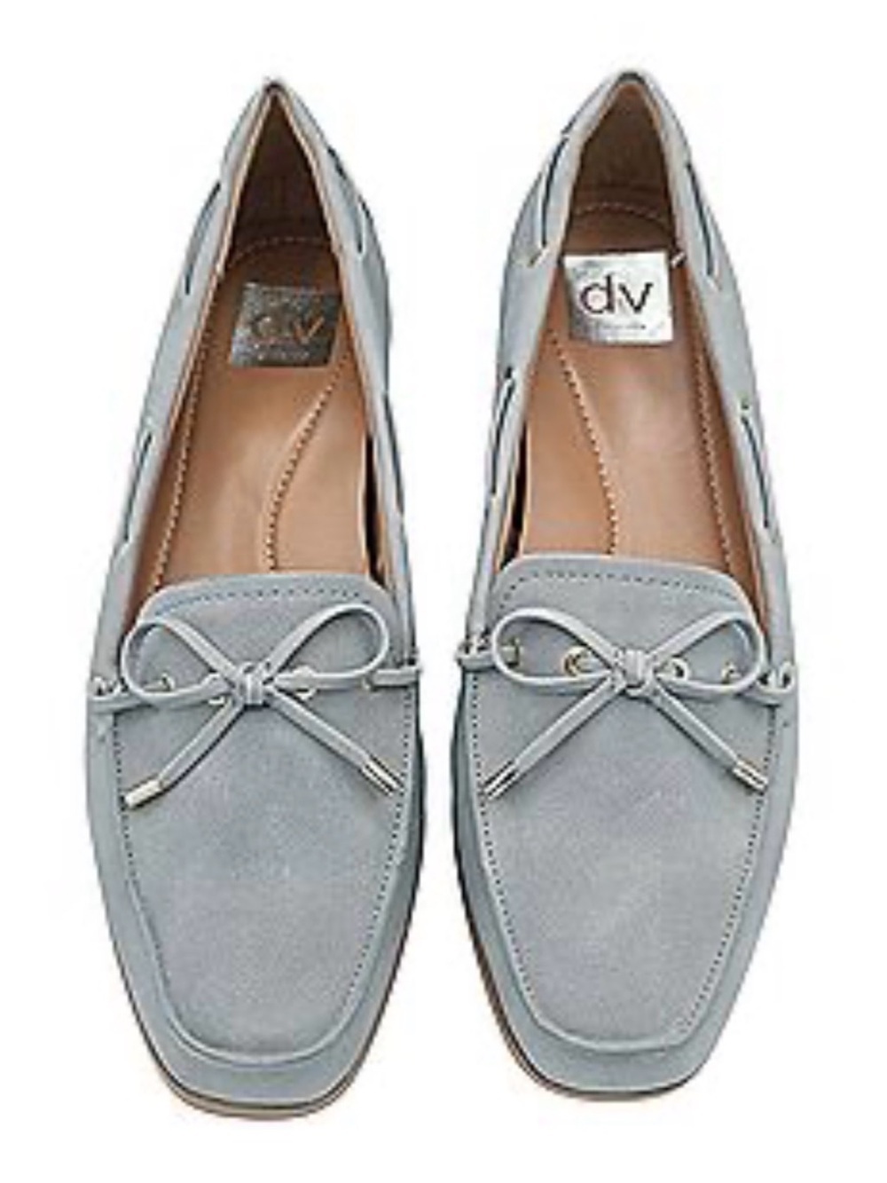 DV by Dolce Vita Light Gray Suede Bow Loafers